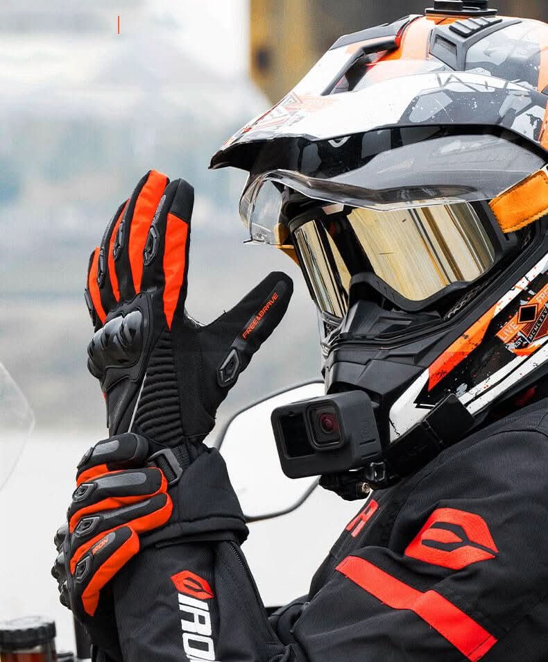 Motorcycle Gloves PVC Carbon Fiber 3-Layer Insulated Waterproof 11 in Winter Riding Safety Grip | Thomler